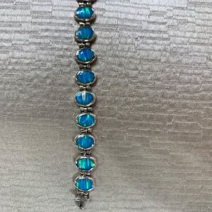 Fire Opal Bracelet Sterling Silver Mexico NWOT